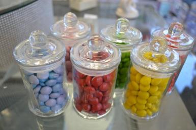 Wedding  Candy Jars Filled with Choc Buds - 7 colours Image 1