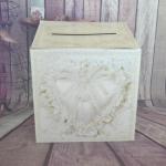 Vintage Lace Design Cardboard Wishing Well Card Box image