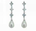 Cubic Zirconia and Glass Pearl Earrings image