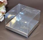 Clear PVC Box with Silver Base 12cm x 12cm x 8cm image