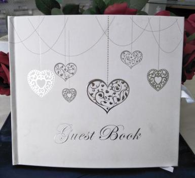 Wedding  Silver Heart Guest Book - Wedding or Engagement Image 1