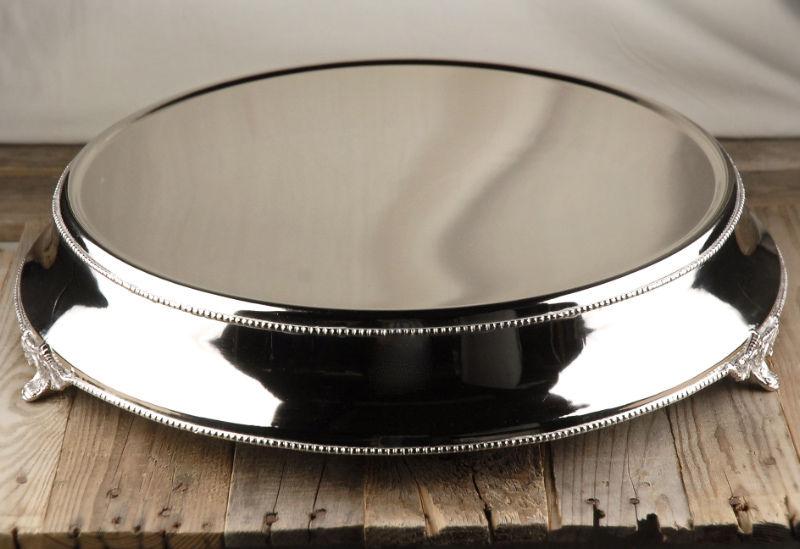 Silver Wedding Cake Stand Large 14 Inch Round Plateau Cake Plate Silver Wedding Cake Stand Large 14 Inch Round Plateau Cake Plate