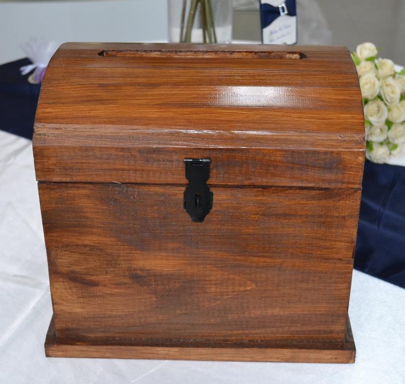 Details About Wooden Treasure Chest Wishing Well Stained Timber